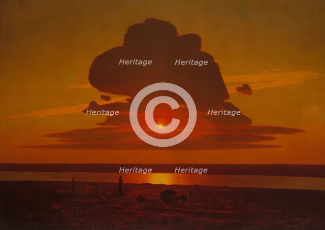 Red Sunset on the Dnieper, 1905-8. Creator: Arkhip Ivanovich Kuindzhi.