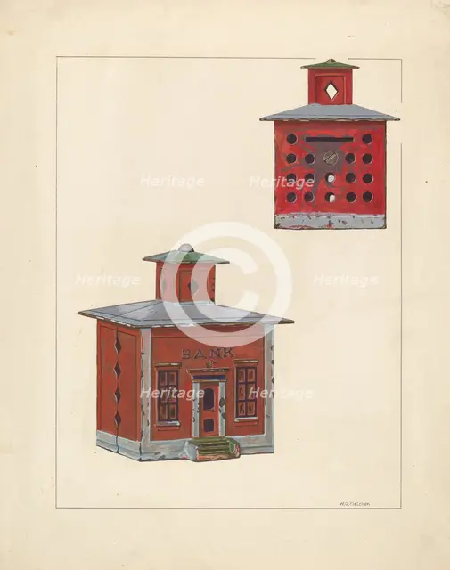 Red School House Bank, c. 1937. Creator: William O. Fletcher.