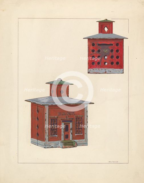 Red School House Bank, c. 1937. Creator: William O. Fletcher.
