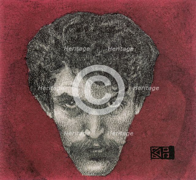 Red Self-Portrait, 1897. Artist: Hlavácek, Karel (1874-1898)