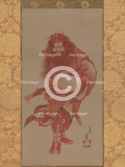 Red Shoki, the Demon Queller, dated 1847. Creator: Hokusai.