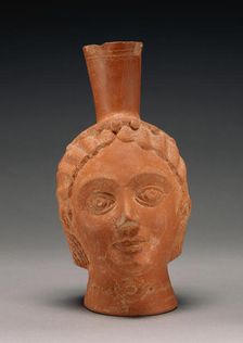Red-Slip Head Vase, 3rd century A.D. Creator: Unknown