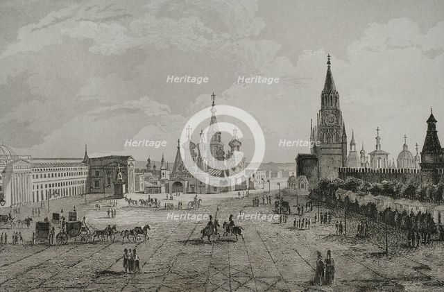 Red Square, Moscow, Russia, 1839. Creator: Augustin François Lemaitre.