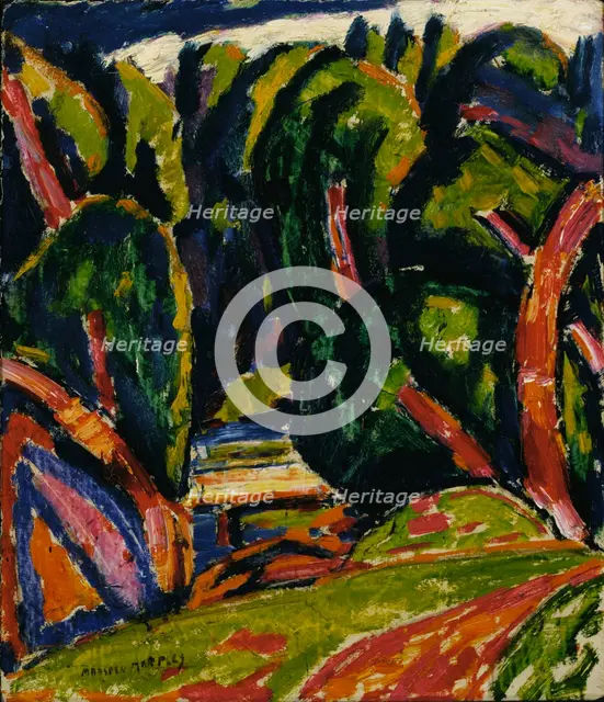 Red Tree, 1910. Creator: Marsden Hartley.