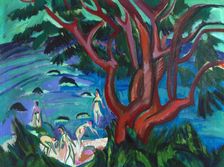Red tree at the beach, 1913. Creator: Kirchner, Ernst Ludwig (1880-1938)