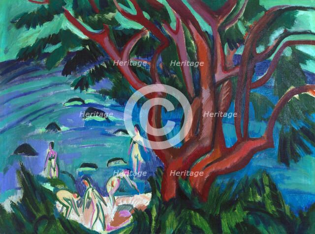 Red tree at the beach, 1913. Creator: Kirchner, Ernst Ludwig (1880-1938).