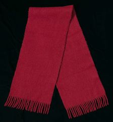 Red wool scarf worn by Joan Mulholland during a protest near the White House, 1960. Creator: Unknown