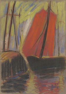 Red yacht, 1925. Creator: Zolo Palugyay