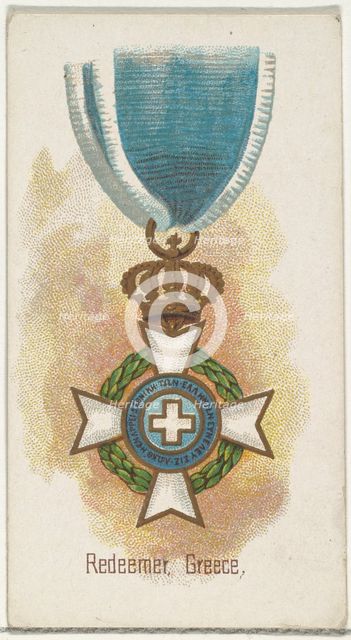 Redeemer, Greece, from the World's Decorations series (N30) for Allen & Ginter Cigarettes,..., 1890. Creator: Allen & Ginter.
