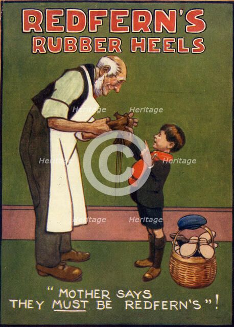 Redfern's Rubber heels, 1910s. Artist: Unknown