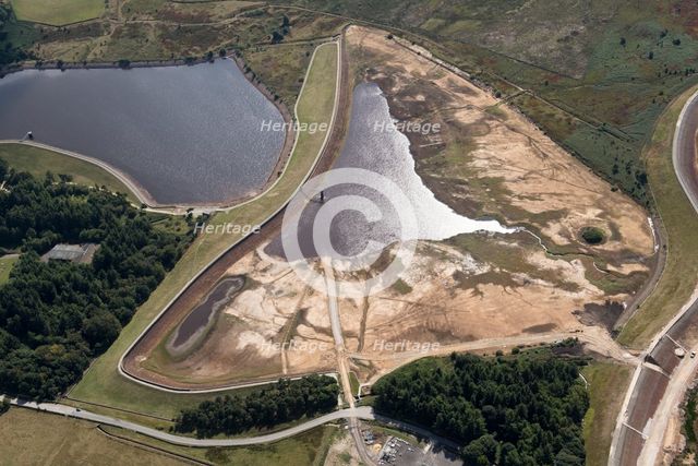 Redmires Reservoirs drained for repair, Sheffield, 2018. Creator: Emma Trevarthen.