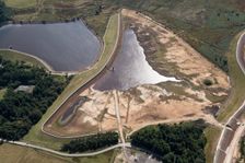 Redmires Reservoirs drained for repair, Sheffield, 2018. Creator: Emma Trevarthen
