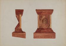 Redwood Burl Pulpit, c. 1936. Creator: Lena Nastasi