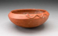 Redware Bowl with Molded Snake-like Form on Rim, A.D. 1450/1532. Creator: Unknown