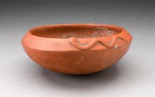 Redware Bowl with Molded Snake-like Form on Rim, A.D. 1450/1532. Creator: Unknown