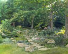 "Reef Point," Beatrix Jones Farrand house, Bar Harbor, Maine, 1920. Creator: Frances Benjamin Johnston