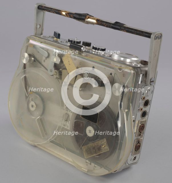 Reel-to-reel tape recorder and reels used by sound engineer Russell Williams II, ca. 1972 (manufactu Creator: Kudelski Group.