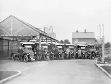 Reeves vans outside the factory, London, (c1930s?). Creator: Unknown