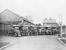 Reeves vans outside the factory, London, (c1930s?). Creator: Unknown