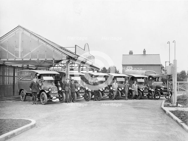 Reeves vans outside the factory, London, (c1930s?). Creator: Unknown.