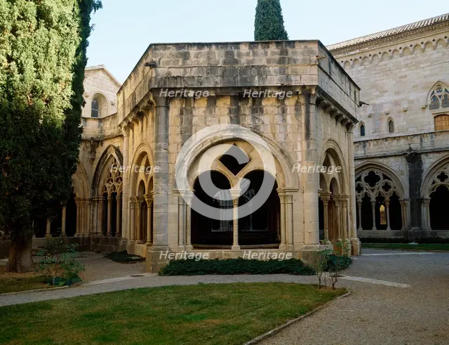 Refectory and Cloister, Monastery of Santa Maria de Poblet, Vimbodi, Catalonia, Spain, (1998). Creator: LTL.