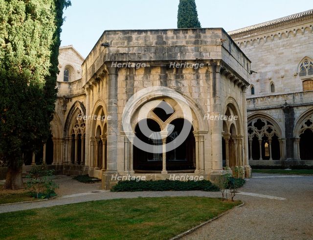 Refectory and Cloister, Monastery of Santa Maria de Poblet, Vimbodi, Catalonia, Spain, (1998). Creator: LTL.