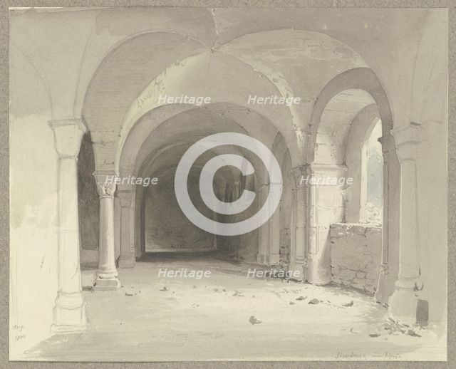 Refectory in Ilsenburg Monastery, 1844. Creator: Carl Theodor Reiffenstein.
