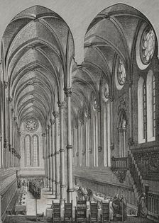 Refectory, Saint-Martin-des-Champs Priory, Paris, France, 13th century, (1877). Creator: Unknown