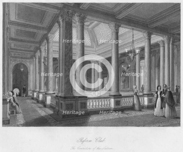 'Reform Club. The Corridors of the Saloon', c1841. Artist: William Radclyffe.
