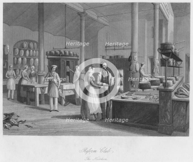 'Reform Club. The Kitchen', c1841. Artist: William Radclyffe.