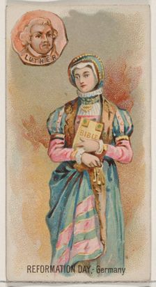 Reformation Day, Germany, from the Holidays series (N80) for Duke brand cigarettes, 1890., 1890. Creator: George S. Harris & Sons