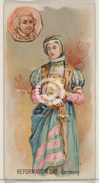 Reformation Day, Germany, from the Holidays series (N80) for Duke brand cigarettes, 1890., 1890. Creator: George S. Harris & Sons.