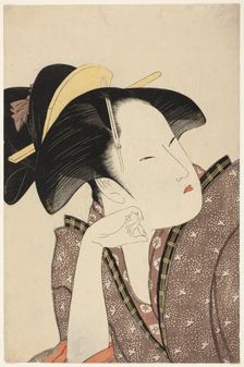 Reflective Love, from the series "Anthology of Poems: The Love Section (Kasen koi no..., c1793/94. Creator: Kitagawa Utamaro