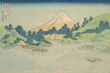 Reflection in Lake at Misaka in Kai Province (Koshu Misaka suimen), from the series..., ca. 1830-32. Creator: Hokusai