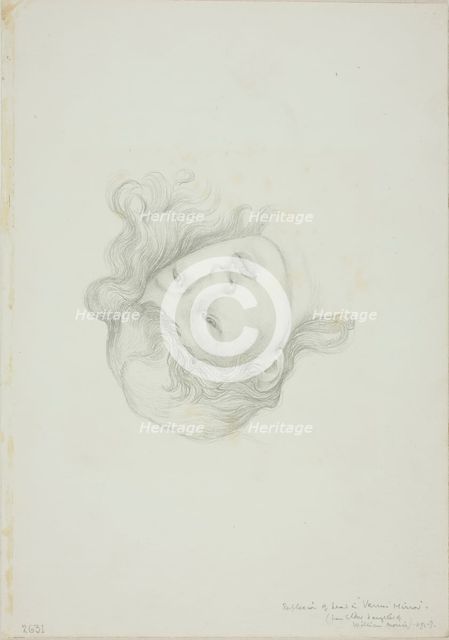 Reflection of Head, study for Mirror of Venus, c. 1873-77. Creator: Sir Edward Coley Burne-Jones.