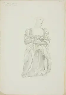 Reflection of Kneeling Female Figure, study for The Mirror of Venus, c. 1873-77. Creator: Sir Edward Coley Burne-Jones