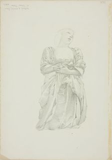 Reflection of Kneeling Female Figure, study for The Mirror of Venus, c. 1873-77. Creator: Sir Edward Coley Burne-Jones