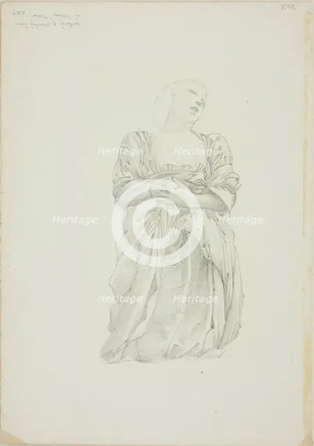 Reflection of Kneeling Female Figure, study for The Mirror of Venus, c. 1873-77. Creator: Sir Edward Coley Burne-Jones.
