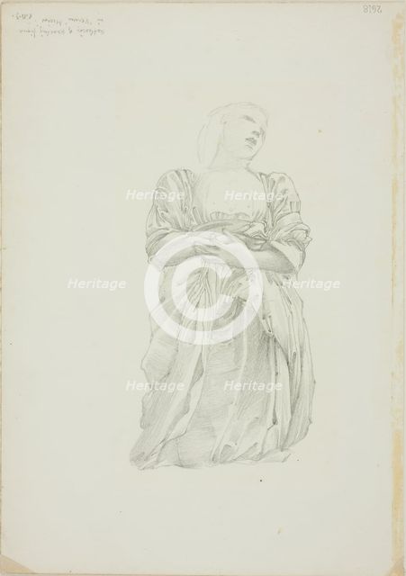 Reflection of Kneeling Female Figure, study for The Mirror of Venus, c. 1873-77. Creator: Sir Edward Coley Burne-Jones.