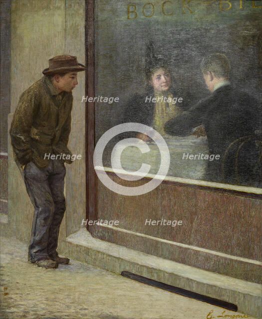 Reflections of a Hungry Man or Social Contrasts, 1894. Creator: Longoni, Emilio (1859-1932).