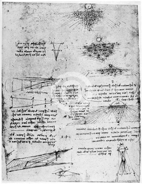 Reflections of the sun on water, late 15th or early 16th century (1954). Artist: Leonardo da Vinci