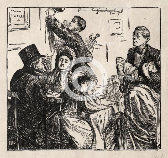 Refreshment - At the Great Exhibition, 1862. Creator: George Louis Palmella Busson Du Maurier (British, 1834-1896).
