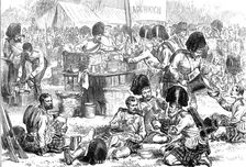 Refreshment of troops at the Windsor Review, 1874. Creator: Unknown