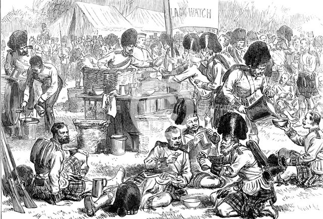 Refreshment of troops at the Windsor Review, 1874. Creator: Unknown.