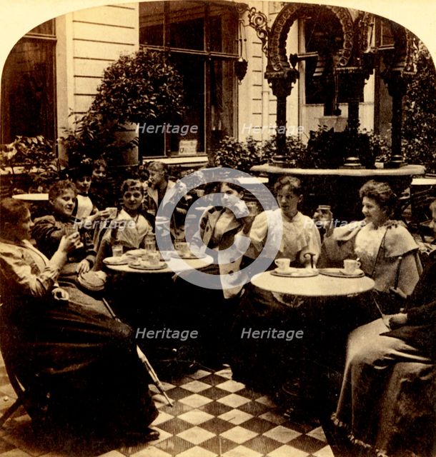 'Refreshing - Unter den Linden Café, Berlin, Germany', 1894. Creator: Bert Underwood.