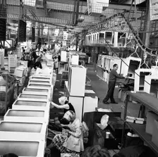 Refrigerators being assembled at the GEC in Swinton, South Yorkshire, 1963. Creator: Michael Walters