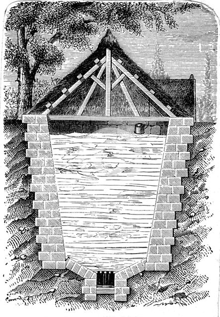 Refrigeration: sectional view of an ice house. Artist: Unknown