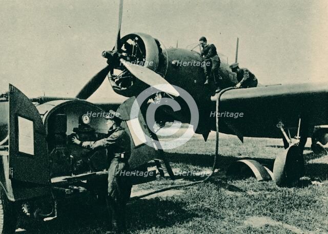Refuelling a Wellesley Bomber, 1940. Artist: Unknown