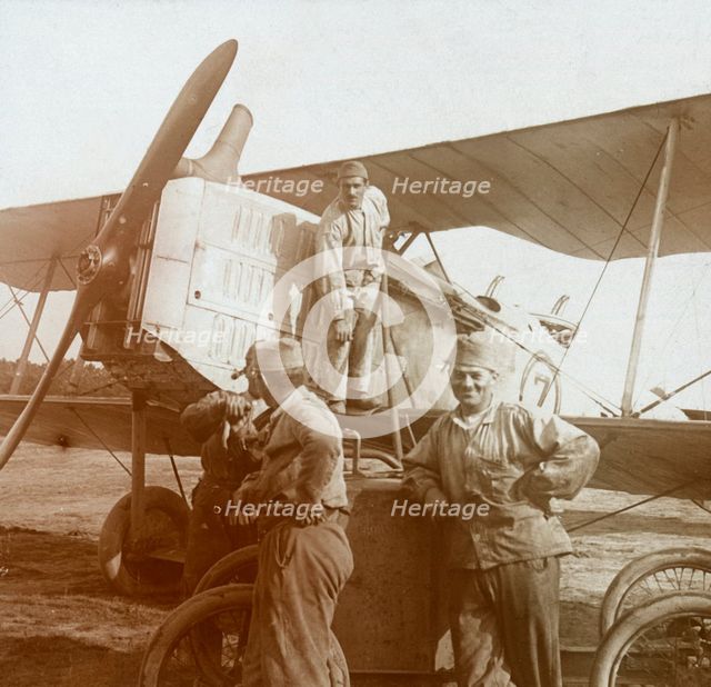 Refuelling biplane, c1914-c1918. Artist: Unknown.