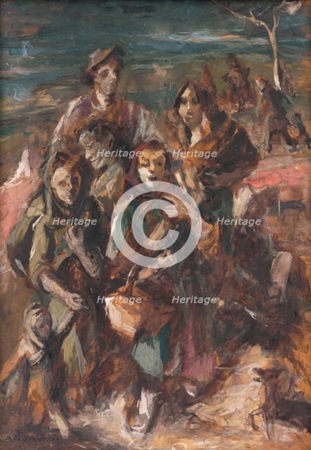 Refugees, 1941. Creator: Bedrich Hoffstädter.